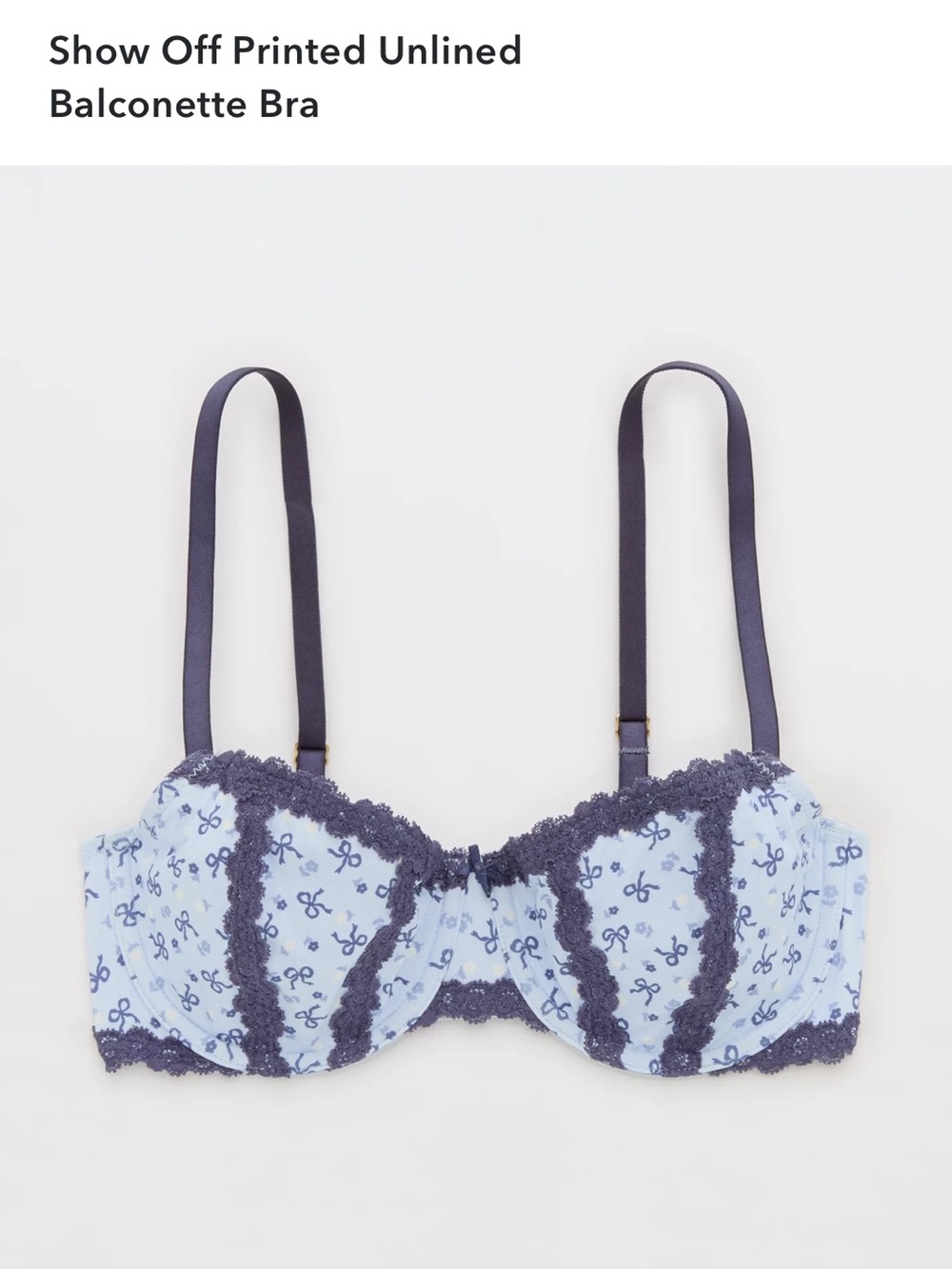Aerie Show Off Printed Unlined Balconette Bra